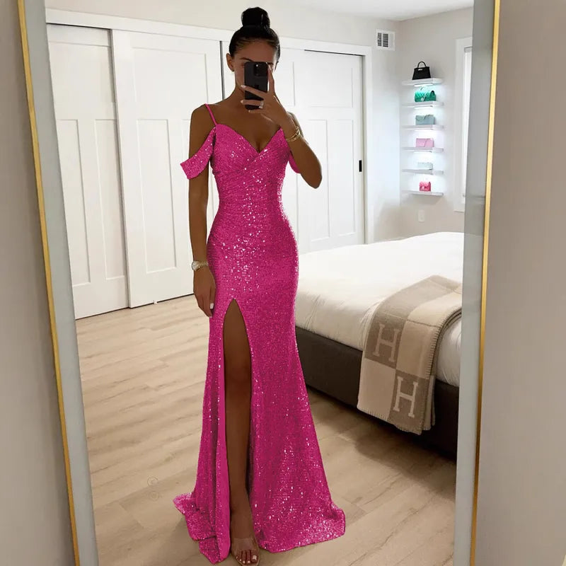 Glittery dress evening wear