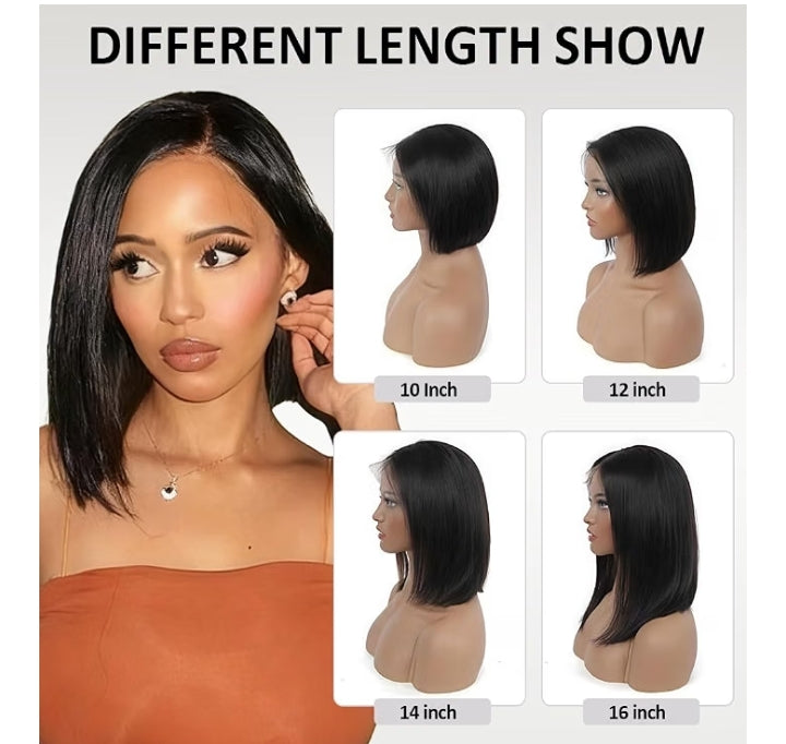 Wig 12 inch Bob Wig human Hair 13x4 HD