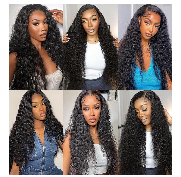 Water Wave Curly Human  hair wig 20 inch 13x6 lace wig